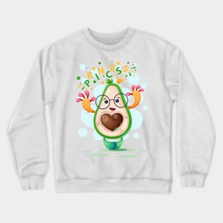 Cute Princess Avocado with eyeglasses Crewneck Sweatshirt